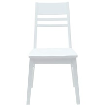 Комплект от 2 трапезни стола в стил Transitional Classic от масивно каучуково дърво в изцяло бял цвят