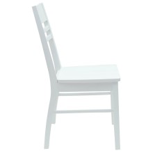 Комплект от 2 трапезни стола в стил Transitional Classic от масивно каучуково дърво в изцяло бял цвят