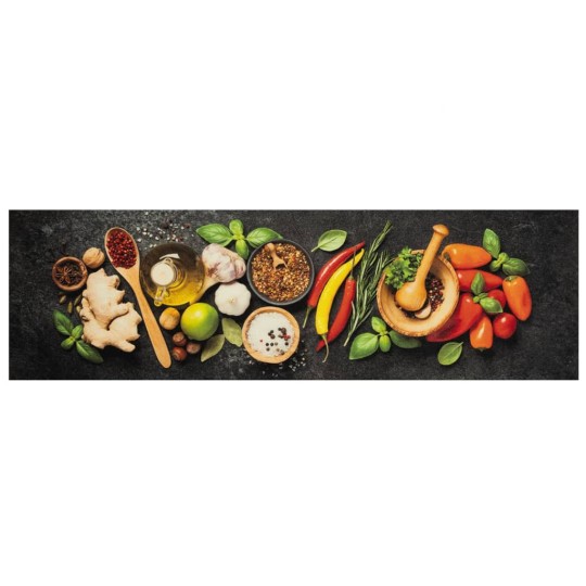 Кухненско килимче подправки, 45x150 см, кадифе