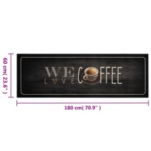 Кухненско килимче текст Coffee, 60x180 см, кадифе