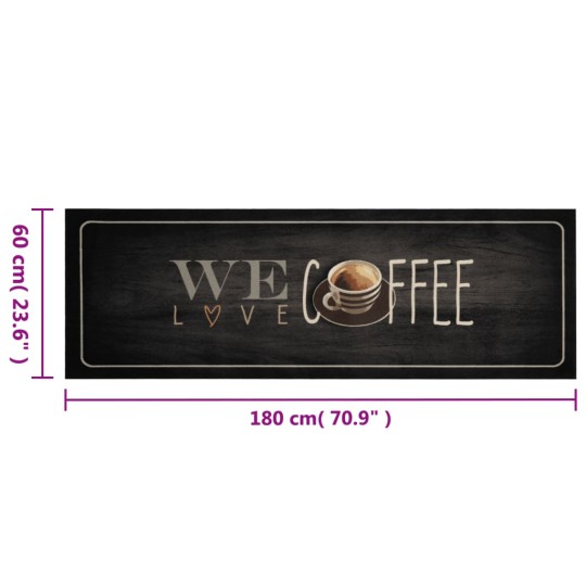 Кухненско килимче текст Coffee, 60x180 см, кадифе