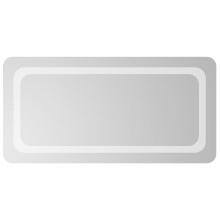 LED стенно огледало за баня с периферна рамка с омекотени ъгли и USB захранване, 40x80 см