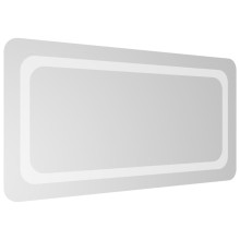 LED стенно огледало за баня с периферна рамка с омекотени ъгли и USB захранване, 40x80 см