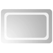 LED стенно огледало за баня с USB захранване и периферна рамка с омекотени ъгли, 60x40 см