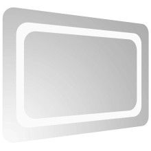 LED стенно огледало за баня с USB захранване и периферна рамка с омекотени ъгли, 60x40 см
