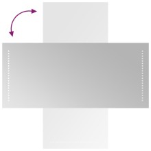 LED стенно огледало за баня с USB захранване и периферно точково осветление, 40x90 см