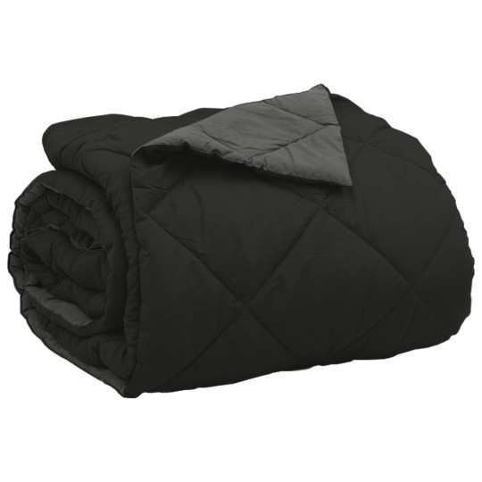 Лятна двулицева олекотена завивка Color Warm с полиестерен пълнеж, 200 г/м², в черно и антрацит