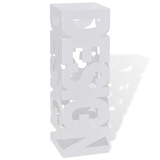 Метална поставка за чадъри TYPO, бяла, 15,5 x 15,5 x 48,5 см