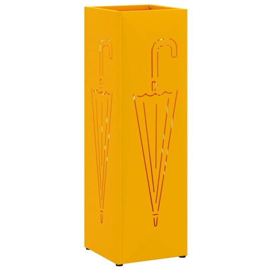 Метална поставка за чадъри UMBRELLA, цвят горчица, 15,5 x 15,5 x 49 см