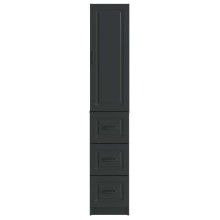 Модулен шкаф с врата и 3 чекмеджета, черен, 33 x 34,5 x 174 см