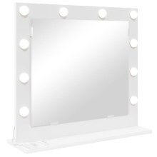 Настолно тоалетно огледало с Холивуд LED осветление бяло 60 x 55 см