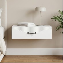 Нощно шкафче ONDA с монтаж на стена и чекмедже, бял, 59 x 34,5 x 17 см