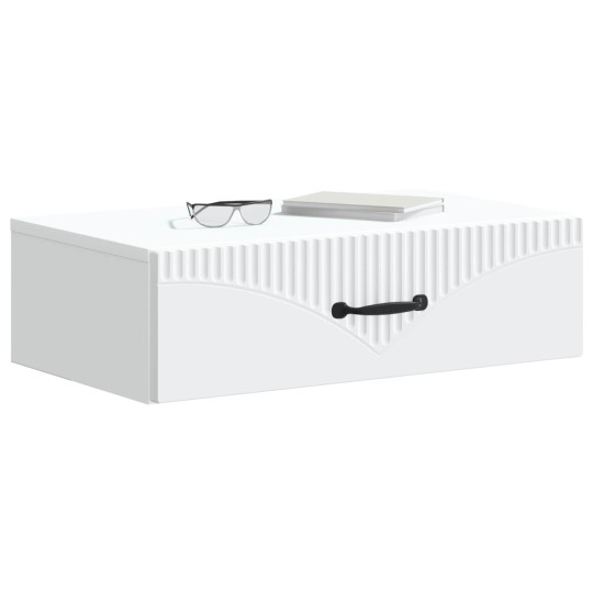 Нощно шкафче ONDA с монтаж на стена и чекмедже, бял, 59 x 34,5 x 17 см