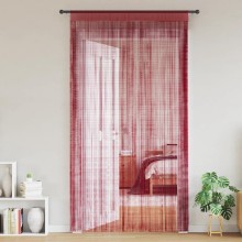 Пердета с ресни в цвят бордо за тръбен корниз, 2 бр., 140 x 250 см
