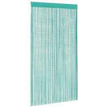 Пердета с ресни в цвят тюркоаз за тръбен корниз, 2 бр., 140 x 250 см