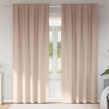 Плътни завеси в цвят таупе с комбиниран перделък, 2 бр., 140 x 225 см