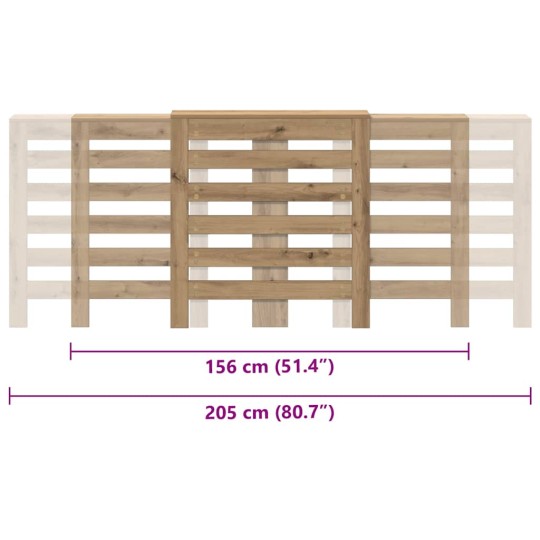 Разтегателна декоративна решетка за радиатор ALVERO, дъб артизан, 156-205x21,5x83,5 см