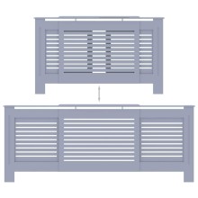 Разтегателна декоративна решетка за радиатор THERIA, сив, 142-205x20,5x81,5 см