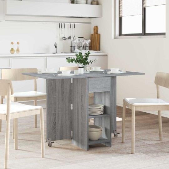 Сгъваема трапезна маса в стил Modern Minimalist, ЛПДЧ сив сонома, 115 x 70 см