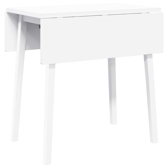 Сгъваема трапезна маса в стил Modern Minimalist, сгъваема, бяла каучукова дървесина масив, 90/45 x 75 см