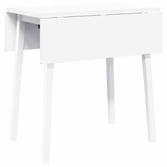 Сгъваема трапезна маса в стил Modern Minimalist, сгъваема, бяла каучукова дървесина масив, 90/45 x 75 см