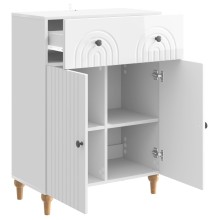 Шкаф ARCO с 2 врати и чекмедже, бял гланц, 66 x 34,5 x 90 см