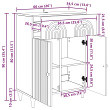 Шкаф ARCO с 2 врати и чекмедже, бял гланц, 66 x 34,5 x 90 см
