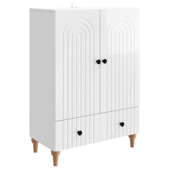 Шкаф ARCO с 2 врати и долно чекмедже, бял гланц, 66 x 34,5 x 95 см