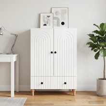 Шкаф ARCO с 2 врати и долно чекмедже, бял гланц, 66 x 34,5 x 95 см