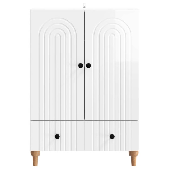 Шкаф ARCO с 2 врати и долно чекмедже, бял гланц, 66 x 34,5 x 95 см