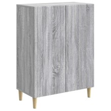 Шкаф LINEA с 2 врати и фрезовани фронтове, сив дъб сонома, 66 x 34,5 x 90 см