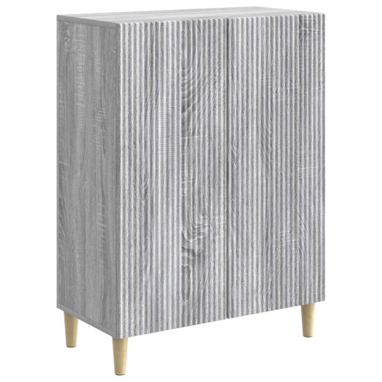 Шкаф LINEA с 2 врати и фрезовани фронтове, сив дъб сонома, 66 x 34,5 x 90 см