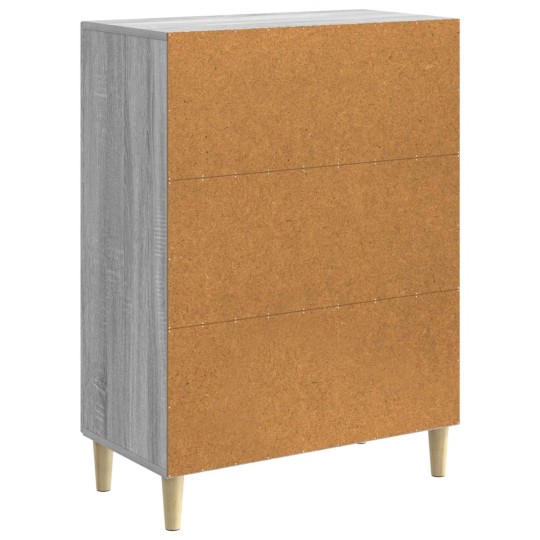 Шкаф LINEA с 2 врати и фрезовани фронтове, сив дъб сонома, 66 x 34,5 x 90 см