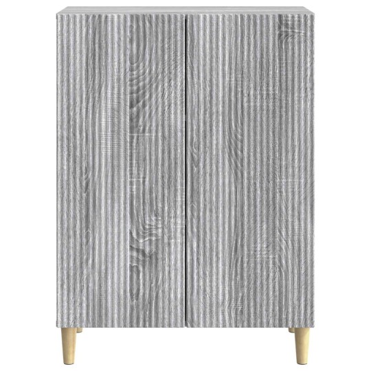 Шкаф LINEA с 2 врати и фрезовани фронтове, сив дъб сонома, 66 x 34,5 x 90 см