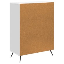 Шкаф с 2 врати и геометрични фронтове, бял гланц, 66 x 34,5 x 90 см