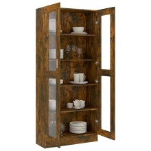 Шкаф витрина AVORA, опушен дъб, 82,5 x 30,5 x 185 см