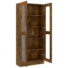 Шкаф витрина AVORA, опушен дъб, 82,5 x 30,5 x 185 см
