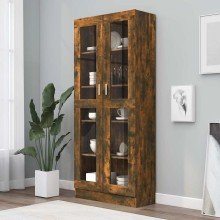 Шкаф витрина AVORA, опушен дъб, 82,5 x 30,5 x 185 см