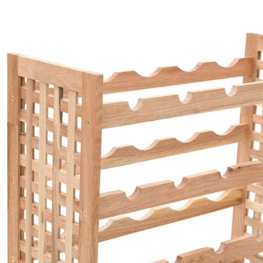 Стелаж за вино от масивен орех за 25 бутилки, 63 x 25 x 73 см