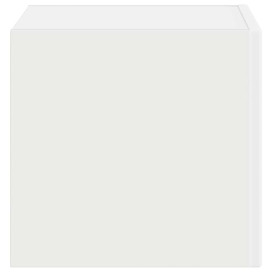 Стенен ТВ шкаф LINEA с вертикално фрезован фронт, бял, 39 x 31 x 29,5 см