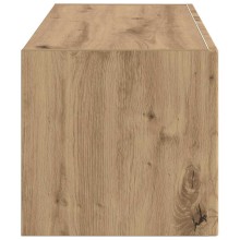 Стенен ТВ шкаф LINEA с вертикално фрезован фронт, дъб артизан, 78,5 x 30 x 29,5 см