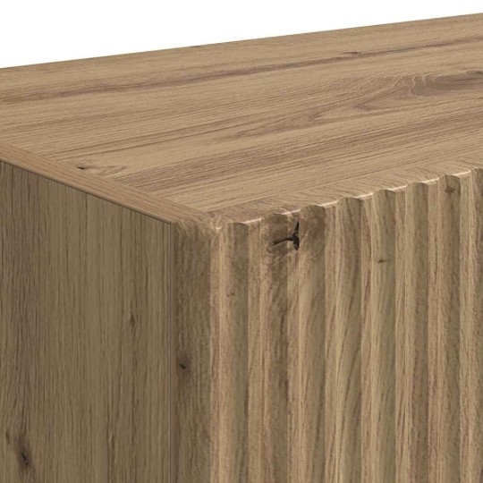 Стенен ТВ шкаф LINEA с вертикално фрезован фронт, дъб артизан, 78,5 x 30 x 29,5 см