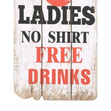 Стенна закачалка FUN с 6 куки MEN LADIES, 120 x 40 см