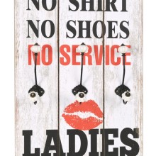 Стенна закачалка FUN с 6 куки MEN LADIES, 120 x 40 см