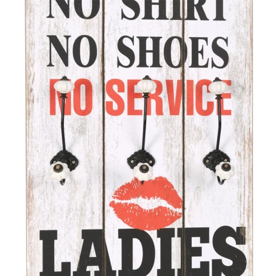 Стенна закачалка FUN с 6 куки MEN LADIES, 120 x 40 см