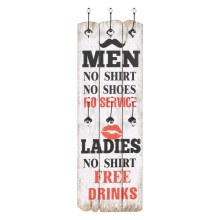 Стенна закачалка FUN с 6 куки MEN LADIES, 120 x 40 см