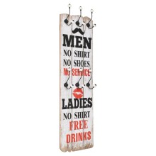 Стенна закачалка FUN с 6 куки MEN LADIES, 120 x 40 см