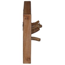 Стенна закачалка, масивна дървесина, натурален цвят, 50 x 10 x 25 см