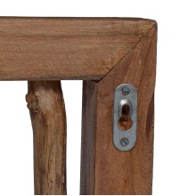 Стенна закачалка, масивна дървесина, натурален цвят, 50 x 10 x 25 см