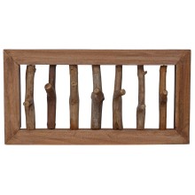 Стенна закачалка, масивна дървесина, натурален цвят, 50 x 10 x 25 см